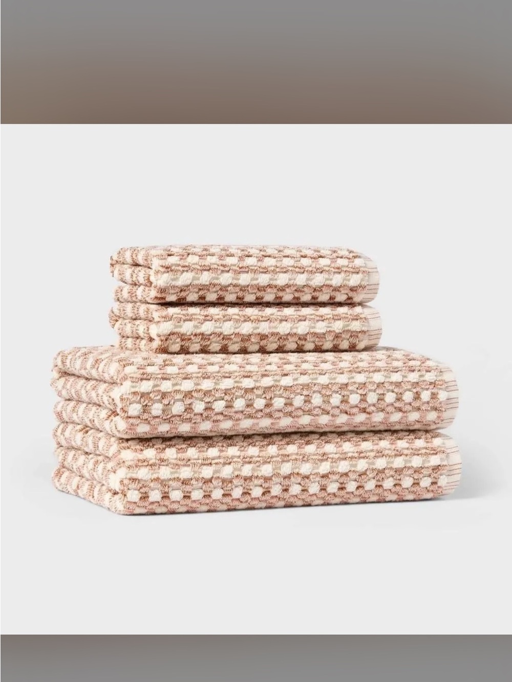 Waffle Weave Cotton Bath Towel Set - Blush